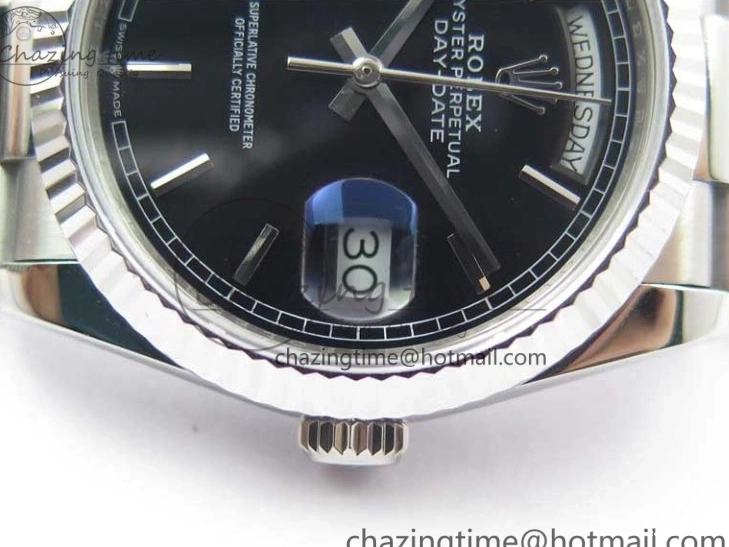 1218 Day-Date 36 SS 128239 Bp Maker Best Edition Black Dial on President Bracelet TimelessDesign 3151